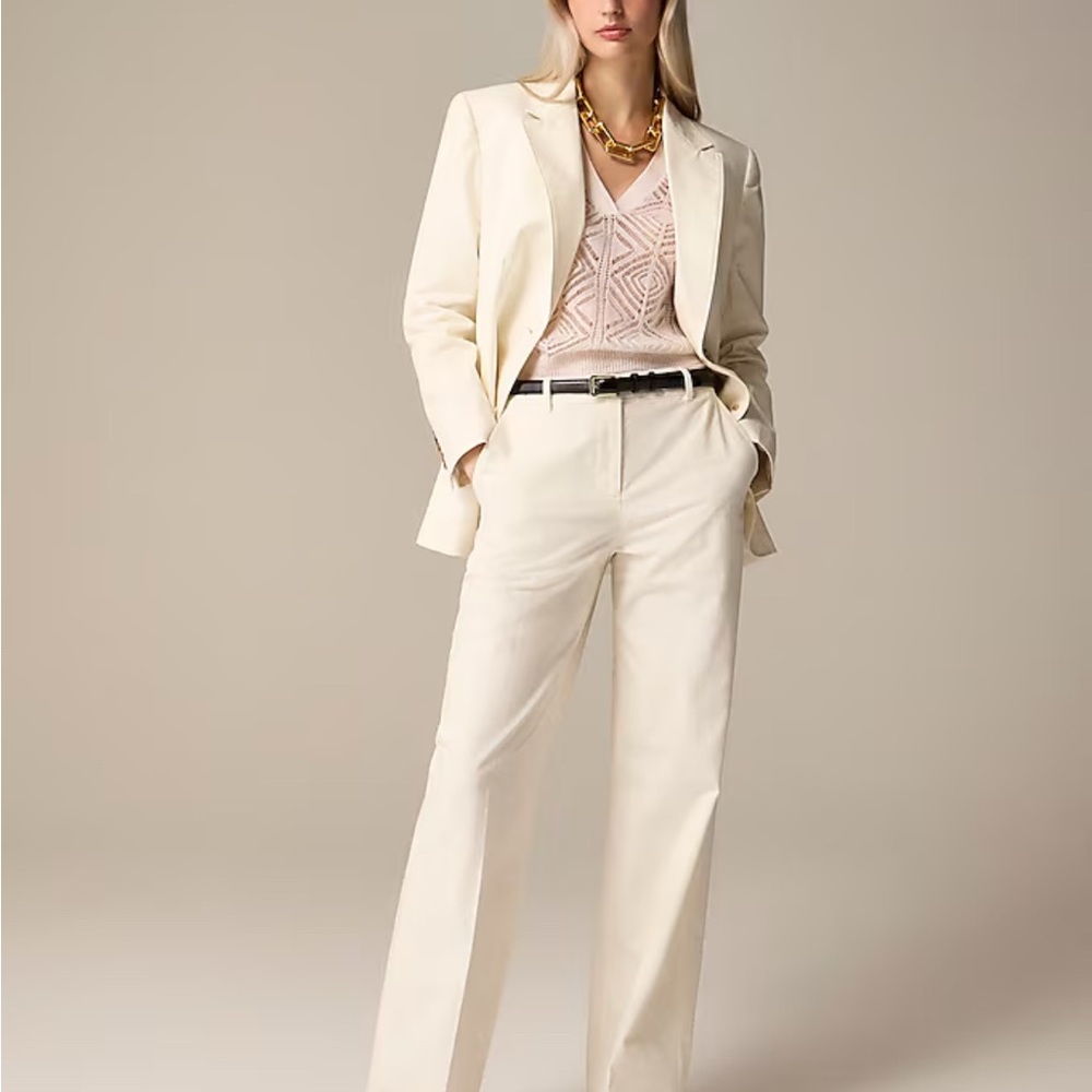 J. Crew Wide Leg White Trouser